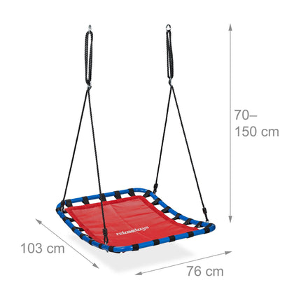 Swing with square nest in red