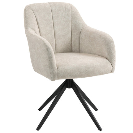 Drehbarer Akzentsessel, Stoffbezug, Stahlbeine, Beige