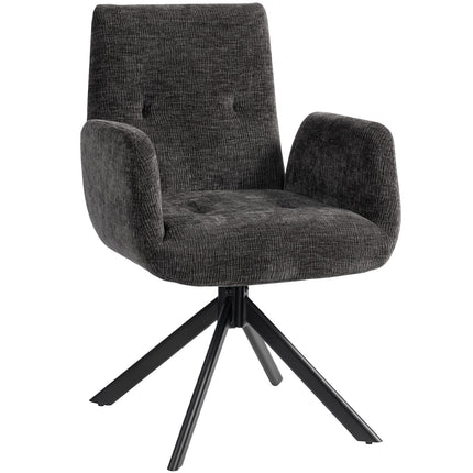 Swivel Accent Chair, Modern Design, Black, 120 kg Capacity