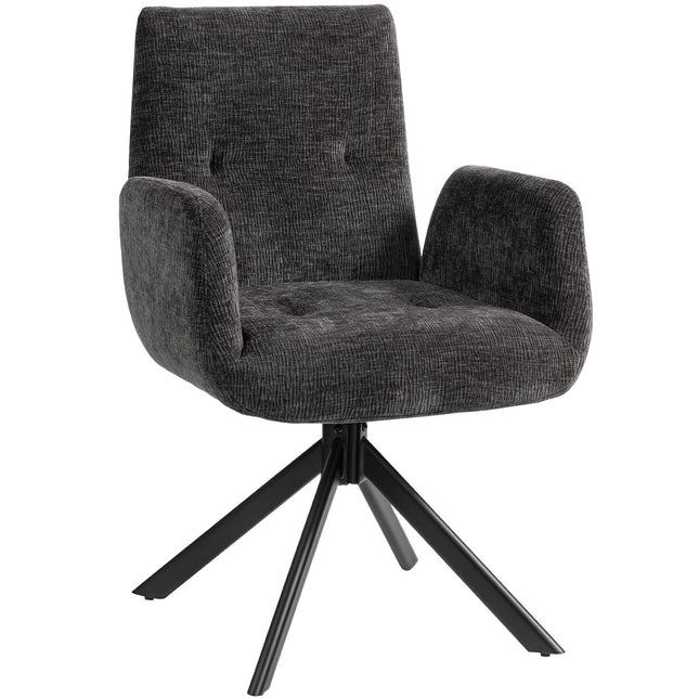 Drehbarer Akzentsessel, Modernes Design, Schwarz, 120 kg Tragkraft