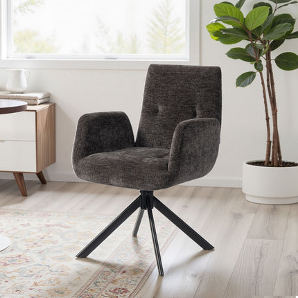 Swivel Accent Chair, Modern Design, Black, 120 kg Capacity
