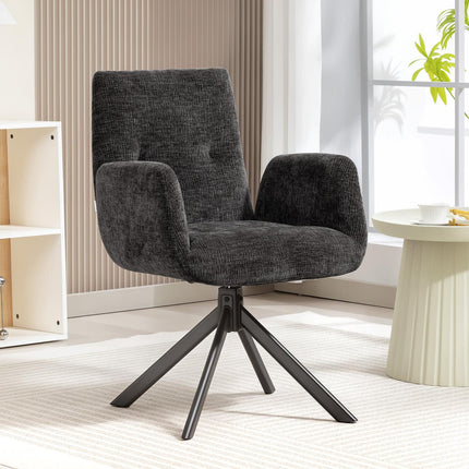 Swivel Accent Chair, Modern Design, Black, 120 kg Capacity