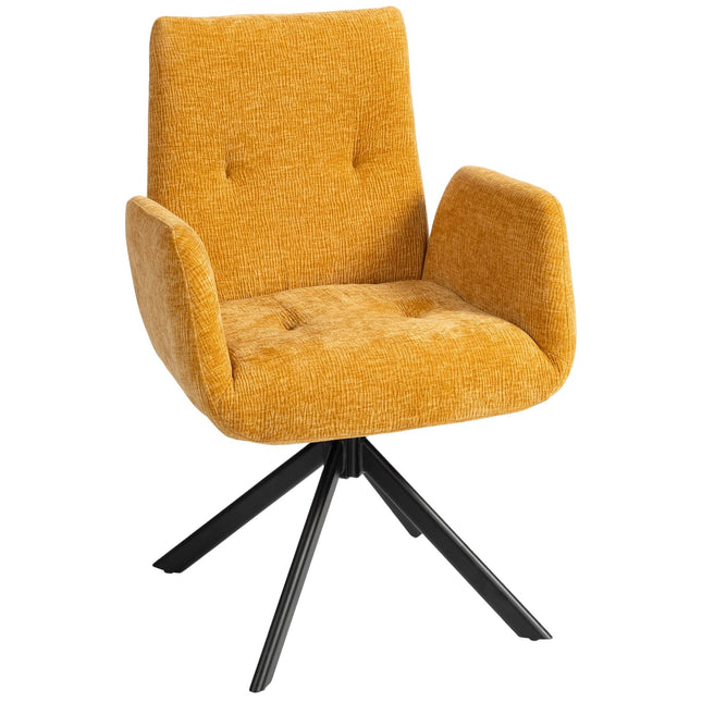Drehbarer Akzentsessel, Modernes Design, Gelb, 120 kg Tragkraft