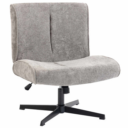 Otočné designové křeslo, sametové čalounění, nastavitelná výška, šedé