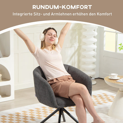 Drehbarer Sessel, bequemer Sitz, Dunkelgrau, 120 kg Tragkraft