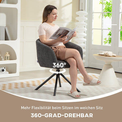 Drehbarer Sessel, bequemer Sitz, Dunkelgrau, 120 kg Tragkraft