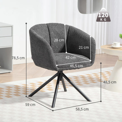 Drehbarer Sessel, bequemer Sitz, Dunkelgrau, 120 kg Tragkraft