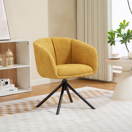 Drehsessel, Bequemer Sitz, Weicher Bezug, Gelb