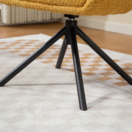 Drehsessel, Bequemer Sitz, Weicher Bezug, Gelb