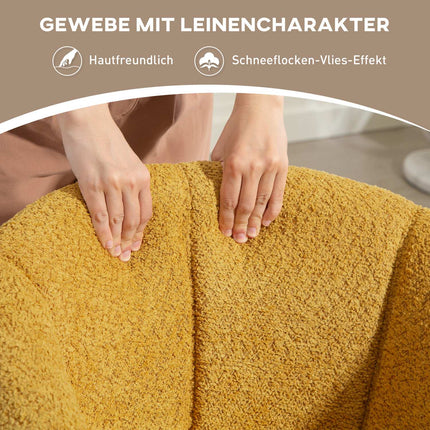 Drehsessel, Bequemer Sitz, Weicher Bezug, Gelb