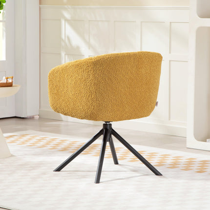 Drehsessel, Bequemer Sitz, Weicher Bezug, Gelb