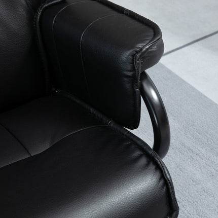 Drehbarer Relaxsessel mit Hocker, Kunstleder, schwarz