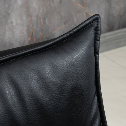 Drehbarer Relaxsessel mit Hocker, Kunstleder, schwarz