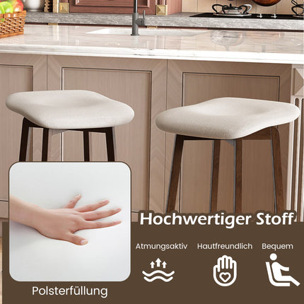 Drehbare Barhocker, 2er-Set, gepolsterte Sitze, Braun