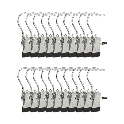 Swivel Boot Hangers Set of 20 Single Metal Clip Coat Hangers