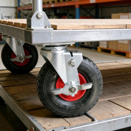 Lenkrolle mit Bremse, Luftbereifung, 120 kg Traglast