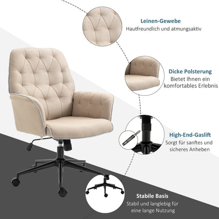 Ergonomic swivel office chair, height adjustable foam