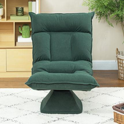 Swivel Floor Chair with Adjustable Backrest – Green Velvet