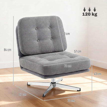 Drehbarer Loungesessel, Chenille-Stoff, 70 cm Sitzfläche