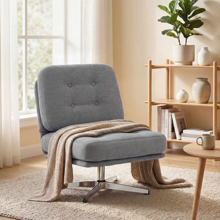 Drehbarer Loungesessel, Chenille-Stoff, 70 cm Sitzfläche