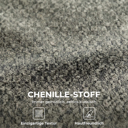 Swivel Lounge Chair with Chenille Cover, Grey, 360 Rotation