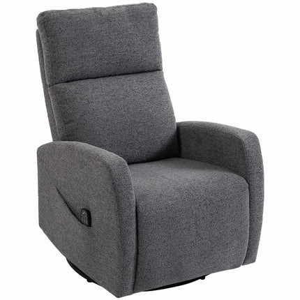 Swivel Massage Recliner with Heat, Rocking, Dark Gray