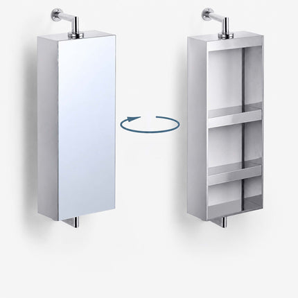 Spiegelschrank, schwenkbar, Edelstahl, wandmontiert