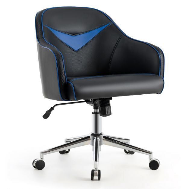 Bürostuhl mit Drehfunktion, höhenverstellbar, neigbar, Blau-Schwarz