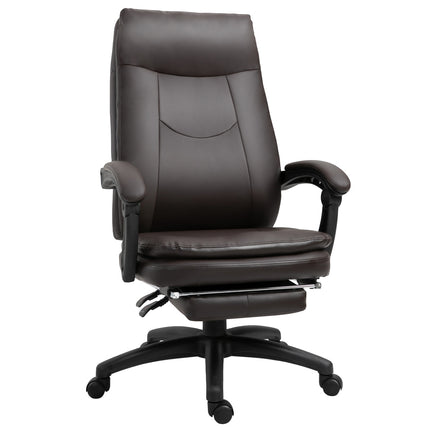 Ergonomischer Chefsessel mit Fußstütze, braun