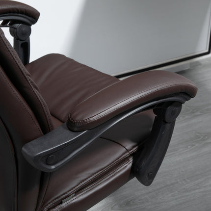 Ergonomischer Chefsessel mit Fußstütze, braun