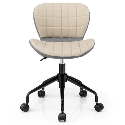 Drehbarer Bürostuhl, PU-Leder, höhenverstellbar, Beige
