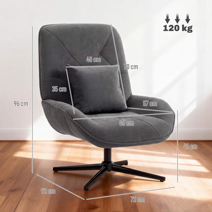 Drehbarer Relaxsessel, Chenille-Stoff, 360°-Drehung