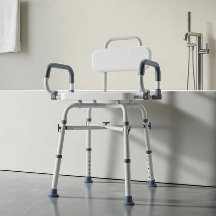 Swivel Shower Chair With Arms and Back, 500 lb, Adjustable