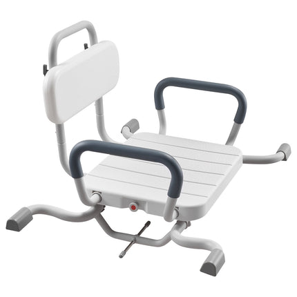 Swivel Shower Transfer Bench With Arms and Back, 220 lb
