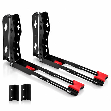Swivelling Vertical Bicycle Wall Mount, Set of 2 – Wall Protectors, Black, Red