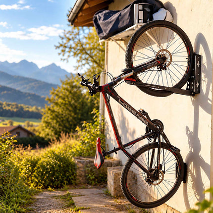 Swivelling Vertical Bicycle Wall Mount, Set of 2 – Wall Protectors, Black, Red