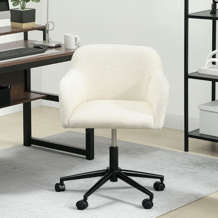 Drehbarer Bürostuhl, Fleece-Stoff, Höhenverstellbar