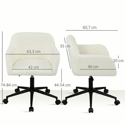 Drehbarer Bürostuhl, Fleece-Stoff, Höhenverstellbar