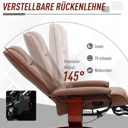 Drehbarer Relaxsessel, Kunstleder mit Fußhocker