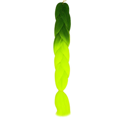 Kunsthaar Ombre Grün/Neon Zöpfe W10344 