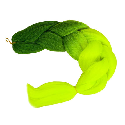 Kunsthaar Ombre Grün/Neon Zöpfe W10344 