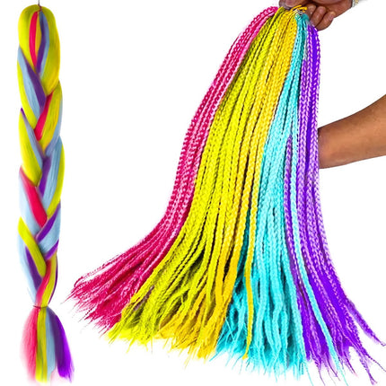 Tresses arc-en-ciel en cheveux synthétiques Soulima 23571