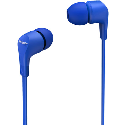 Écouteurs intra-auriculaires filaires TAE1105BL avec télécommande intégrée. Bleu.