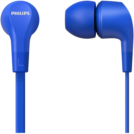 Écouteurs intra-auriculaires filaires TAE1105BL avec télécommande intégrée. Bleu.