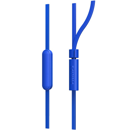 Écouteurs intra-auriculaires filaires TAE1105BL avec télécommande intégrée. Bleu.