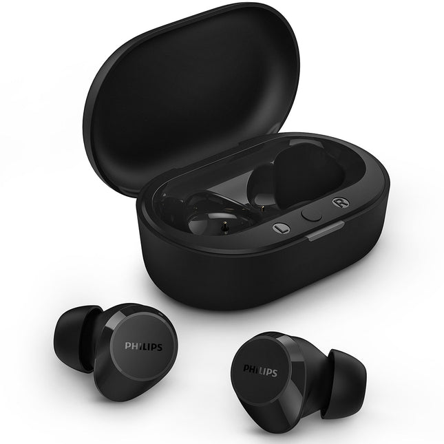 TAT1209BK True Wireless Kopfhörer. Klein und komfortabel. 6+18 Stunden Spielzeit. IPX4-Schutzklasse. Schwarz.