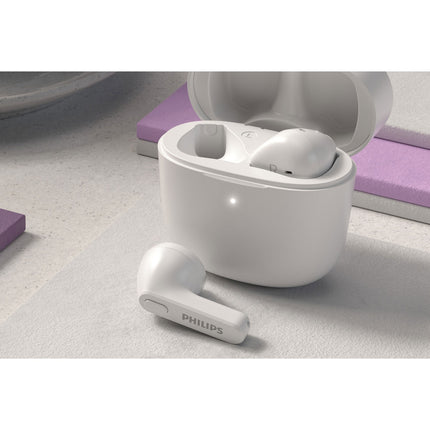TAT2206WT True Wireless Headphones, IPX4 class (splash and sweat resistant) 6+18 hours playtime. White.