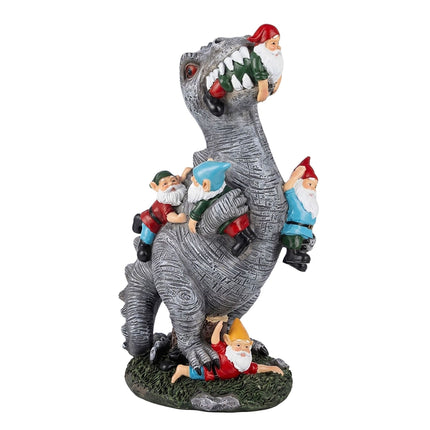 T-Rex-Gartenzwerg, Gnom-fressend, Polyresin, 28,5 cm