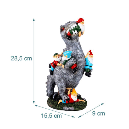 T-Rex-Gartenzwerg, Gnom-fressend, Polyresin, 28,5 cm