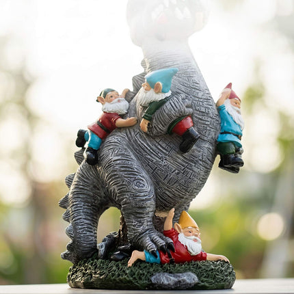 T-Rex-Gartenzwerg, Gnom-fressend, Polyresin, 28,5 cm
